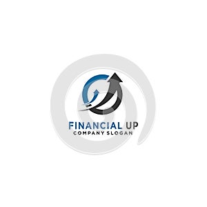 Financial arrow logo design for business company vector illustration