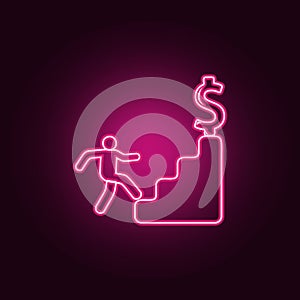 financial ascent icon. Elements of Sucsess and awards in neon style icons. Simple icon for websites, web design, mobile app, info