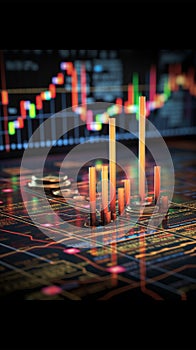 Financial assessment illuminated through candlestick charting, guiding prudent stock market strategies