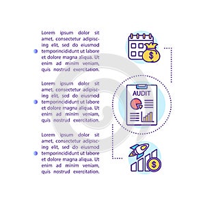 Financial audit concept icon with text