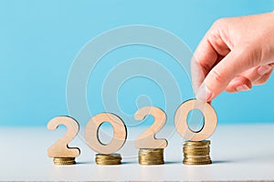 Financial budget planning for 2020 new year with growth