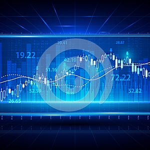 Financial and business abstract background with candle stick graph chart. Stock market investment vector concept