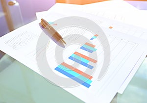 Financial and business color charts and graphs of the table