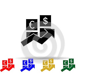 Financial business progress multi color style icon. Simple glyph, flat vector of profit icons for ui and ux, website or mobile