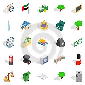 Financial capital icons set, isometric style