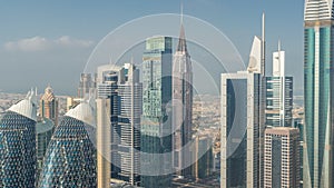 Financial center of Dubai city with luxury skyscrapers timelapse, Dubai, United Arab Emirates