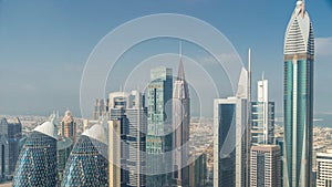 Financial center of Dubai city with luxury skyscrapers timelapse, Dubai, United Arab Emirates