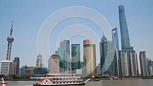 Financial Center Of Shanghai With Skyscrapers And The Oriental Pearl Tower