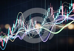 A financial chart displaying multiple line