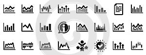 Financial chart icons. Candle stick graph. Vector