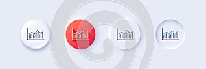 Financial chart line icon. Finance graph. Line icons. Vector