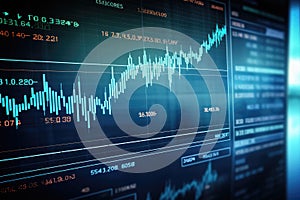 Financial chart on technology abstract background represent stock market analysis