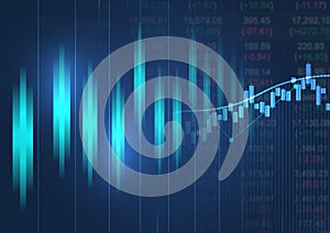 Financial chart with up trend line graph.