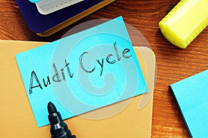 Financial concept about Audit Cycle with sign on the piece of paper