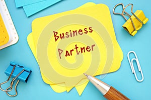 Financial concept about Business Partner with inscription on the page