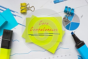 Financial concept about Core Competencies with phrase on the page