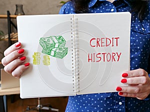 Financial concept about CREDIT HISTORY with sign on the page