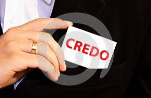 Financial concept about Credo with inscription on the page.