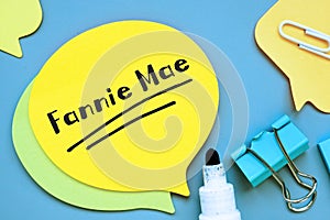 Financial concept about Fannie Mae with phrase on the page photo