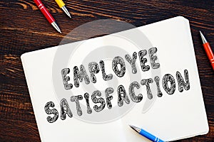 Financial concept meaning Employee Satisfaction with sign on the page