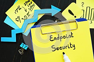 Financial concept meaning Endpoint Security with sign on the page