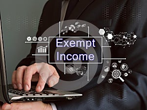 Financial concept meaning Exempt Income with phrase on the page