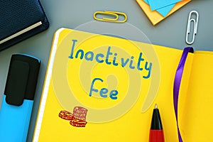 Financial concept meaning Inactivity Fee with phrase on the page