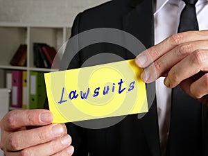 Financial concept meaning Lawsuits  with phrase on the sheet