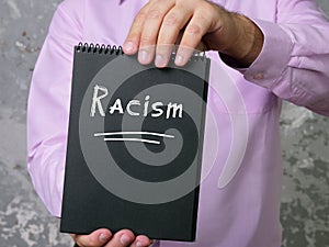 Financial concept about Racism with sign on the page