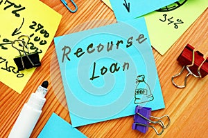 Financial concept about Recourse Loan with phrase on the page
