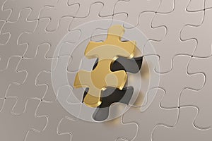 Financial conceptï¼Œmetal puzzle background, 3D rendering. 3D illustration