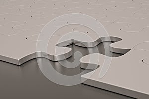 Financial conceptï¼Œmetal puzzle background, 3D rendering. 3D illustration