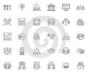 Financial consultation line icons collection. Investments, Budgeting, Retirement, Taxation, Planning, Wealth, Securities