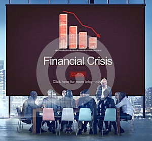 Financial Crisis Depression Failure Decrease Concept