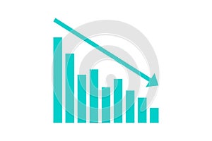 Financial crisis graph icon simple design