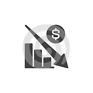 Financial crisis graph vector icon