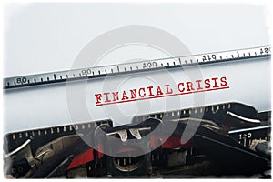 Financial crisis notice