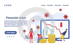 Financial crisis. Sad people don`t know what to do