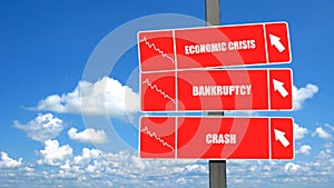 Financial crisis signpost