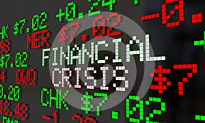 Financial Crisis Stock Market Ticker Words photo