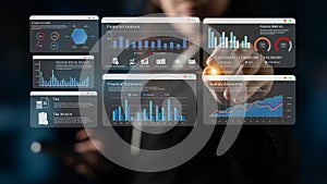 Financial dashboard and data analytics reporting system concept Parse