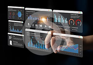 Financial dashboard and data analytics reporting system concept Parse
