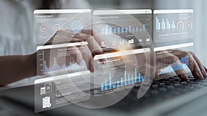 Financial dashboard and data analytics reporting system concept Parse