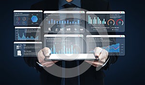 Financial dashboard and data analytics reporting system concept Parse