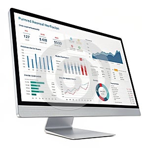 Financial Dashboard isolated on white background photo