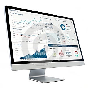 Financial Dashboard isolated on white background photo
