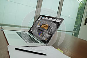 Financial Dashboard on Laptop Screen