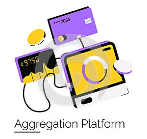 Financial Data Aggregation Platform Vector