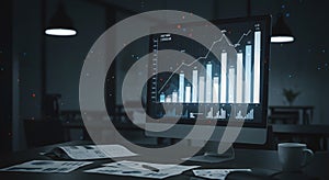 financial data analysis on computer screen