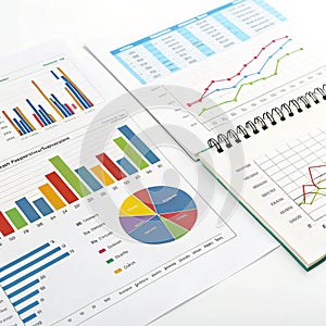 Financial Data Analysis isolated on white background